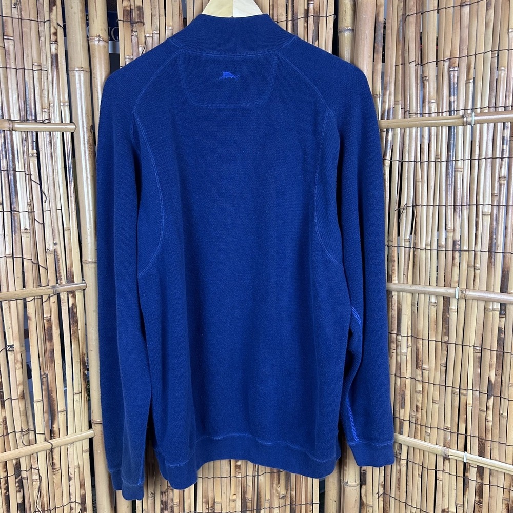 Tommy Bahama Men's Sweater 1/4 Zip Sweater Navy Blue Preppy Casual Outdoors - L - Picture 8 of 14